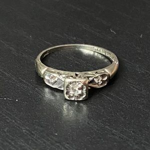 Solid 14k Gold Engagement Ring Size 5.5